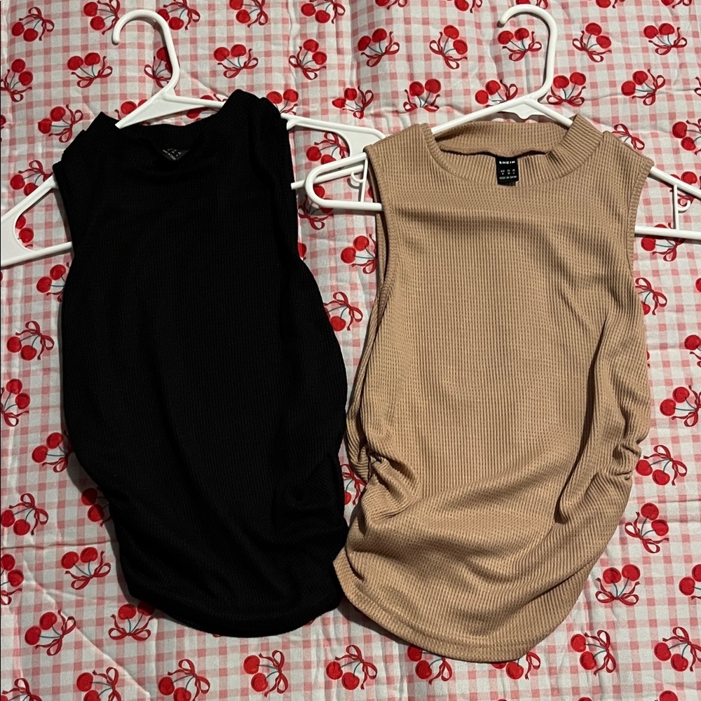 SHEIN Black and Tan Muscle Tees